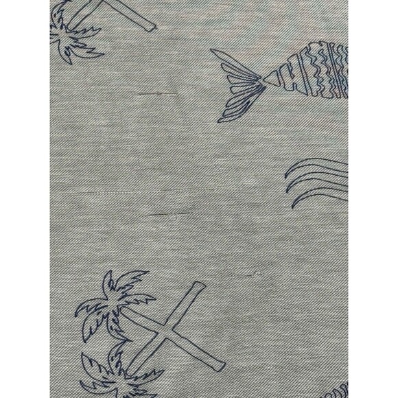 Travis Mathew Polo Men's XL Grey Fish Palm All Over Print Graphic Short Sleeve - Picture 8 of 8